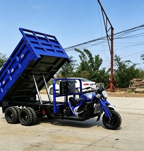 Motocicleta Triciclo de Carga Azul con Capacidad de 400 kg, Carrocería Abierta, Vehículo Motorizado para Transporte de Mercancías - Product Image 1