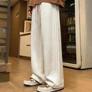 กางเกงผู้ชายทรงตรงอบอุ่นมีเชือกผูกลำลองโลโก้ตามสั่งสำหรับฤดูหนาว OEM - Product Image 5