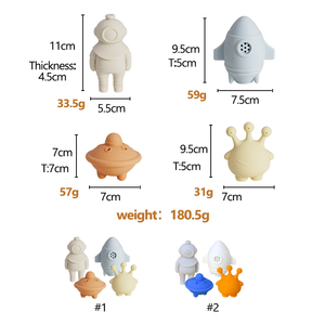 Baignoire personnalisée sans BPA, jouet <span class=keywords><strong>de</strong></span> bain pour bébé, produits personnalisés, jouets flottants en silicone écologiques et éducatifs pour enfants - Product Image 3
