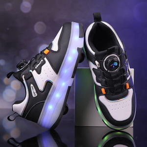 Chaussures de sport pour enfants avec roulettes, baskets lumineuses pour garçons et filles, taille 28-36, semelle extérieure en TPU, semelle intermédiaire en EVA, doublure en mesh - Product Image 4