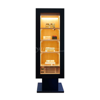 Vitrine à cigares à double porte de grande capacité 4000 Ct avec éclairage LED, boîte de présentation en bois pour humidor à cigares