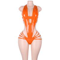 Vêtements de danse exotiques en cuir verni, shorts à lacets, bodys, sous-vêtements de pole dance, vêtements de performance de qualité pour service de bouteilles en club