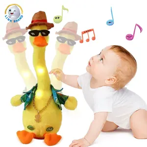 Link Brand Funny Clothes Twist And Swing Electric Yellow Plush Talking Duck Toys