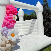 Château gonflable tout blanc de mariage, maison blanche de rebond, château sautant gonflable de videur