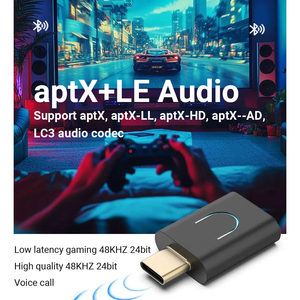 Émetteur audio BT 5.4 AptX-Adaptive Type-C, adaptateur de musique stéréo sans fil avec Auracast pour PC/Mac/<span class=keywords><strong>PS4</strong></span>/5 - Product Image 4