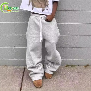 <span class=keywords><strong>Pantaloni</strong></span> Larghi da <span class=keywords><strong>Uomo</strong></span> in Cotone Streetwear con Logo Personalizzato, Joggers Oversize a Gamba Larga con Strisce Laterali - Product Image 1