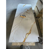 Panneau mural en marbre SPC, matériau flexible et écologique moderne/feuille de tampon à chaud + revêtement UV + feuille de marbre PVC de protection Pe