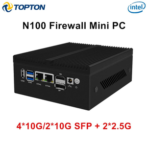 Cheap Fanless N100 <b>Mini</b> <b>PC</b> 4x or 2x10G SFP+ 2xi226-V 2.5G DDR5 <b>MINI</b> Industrial Computer Proxmox <b>desktop</b> - Product Image 6