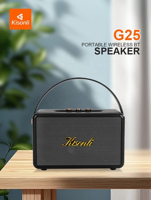 Kisonli K25 10W 1800mAh Leather Strap  Speaker Deep Bass HiFi Sound Wireless Loudspeaker Outdoor AUX TF U Disk