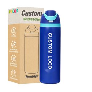 Bouteille d'eau en acier inoxydable de 24 oz, bouteille d'eau isotherme en acier inoxydable avec paille et couvercle anti-fuite pour le sport et la gym - Product Image 3
