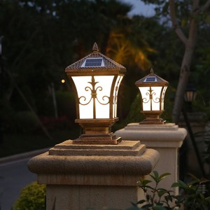 Capteur solaire extérieur étanche clôture de cour solaire Led Post porte principale pilier lumière pour jardin aluminium Luces Led 3.2V 80 - Product Image 4