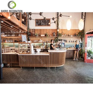 Meubles de café en bois sur mesure, vitrine de <span class=keywords><strong>boulangerie</strong></span> en verre, comptoir de bar en marbre pour café, <span class=keywords><strong>à</strong></span> <span class=keywords><strong>vendre</strong></span> - Product Image 1