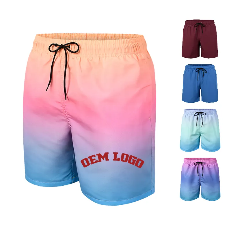 Nouveau design Hommes Shorts Beachwear Swimshorts Summer Quick Dry Color Change Surf Swim Trunks