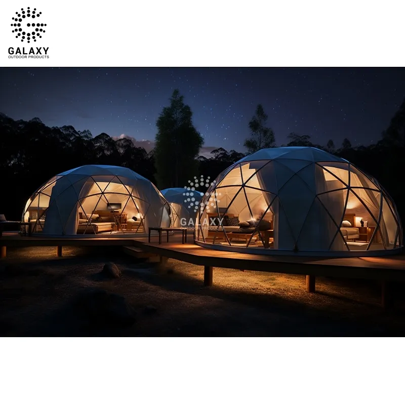 8 명 핫 세일 공기 풍선 glamping 돔 에어 돔 정원 호텔 하우스 캠핑 측지선 돔 텐트