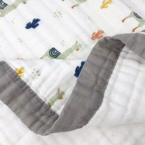Serviette-couverture pour bébé en coton peigné doux et épais à six couches, avec imprimé animal, pour la salle de bain, directement de l'usine - Product Image 3