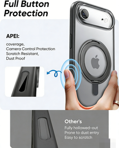 Étui de téléphone portable avec anneau magnétique et béquille, antichoc et étanche en TPU pour <span class=keywords><strong>iPhone</strong></span> 17 <span class=keywords><strong>Pro</strong></span> Max Plus 17 16 15 <span class=keywords><strong>14</strong></span> - Product Image 5