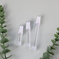 Flacon pompe sans air rechargeable en plastique AS de 5 ml, 10 ml, 15 ml pour crème et lotion pour le visage, emballage cosmétique pour soins de la peau, logo personnalisé
