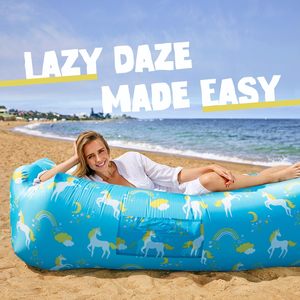Modern Outdoor Portable <b>Inflatable</b> <b>Sofa</b> Water Beach Lawn Park Air Bed Foldable Sleeping Bag Oxford - Product Image 3