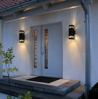 Applique murale extérieure LED cylindrique moderne en aluminium, étanche IP65, 110-240V, pour jardin et porche