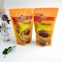 Pochette debout en plastique mylar imprimé de logo personnalisé sacs alimentaires d'emballage ziplock pour 500g de farine en poudre