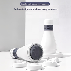 Masseur corporel sans fil portatif, masseur à vibrations haute fréquence à 6 vitesses avec 4 têtes pour soulager <span class=keywords><strong>la</strong></span> fatigue, OEM pris en charge - Product Image 5