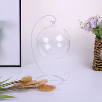 Boules décoratives en verre suspendues Terrarium pour plantes avec support en métal Boule suspendue en verre avec support en fer Décoration en gros