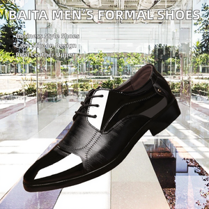 Chaussures habillées en cuir véritable pour hommes Baita, style Oxford, bout pointu, nouvelle génération, grandes tailles, élégantes, pour l'automne - Product Image 2