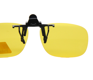 <span class=keywords><strong>Occhiali</strong></span> da Guida con <span class=keywords><strong>Clip</strong></span>-On Girevole, Lenti Polarizzate Gialle per Visione Notturna, Protezione UV400, Montatura in Metallo - Product Image 2