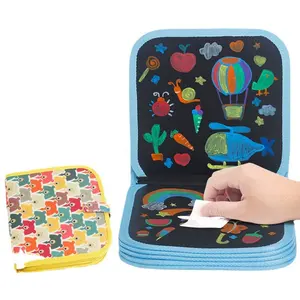 Reusable Drawing Pads with 12 Watercolor Pens 14 Page Erasable Doodle Book a Magical Drawing Book for Kids