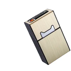 定制标志烟盒带打火机粗烟型储物盒可容纳20支香烟可持续