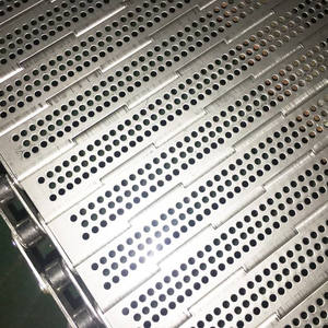 प्लेट चिप कन्वेयर बेल्ट/स्टेनलेस स्टील कार्बन स्टील धातु छिद्रित और सपाट सतह श्रृंखला प्लेट लिंक कन्वेयर बेल्ट - Product Image 1