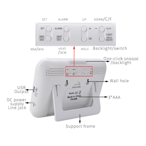 Top Bán Máy Tính Để Bàn Hiện Đại Không Dây Kỹ Thuật Số Trạm Thời Tiết Đồng Hồ Thông Minh Điện Tử Với Lịch Tính Năng - Product Image 4