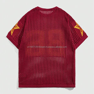 Pull tendance personnalisable avec logo, tricoté pour l'été, col rond, en jersey, coupe ample, manches courtes ou longues, ajouré, style t-shirt - Product Image 4