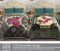 Koreanische Fleece-Decke in Kingsize, dicke Plüschdecke, 2-lagig, A&B bedruckt, seidig weich und warm, Raschel-Bettdecke