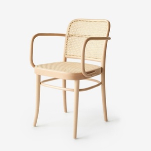 Fauteuil de salle à manger moderne de luxe en bois massif avec cannage en rotin, design simple et nouveau - Product Image 4