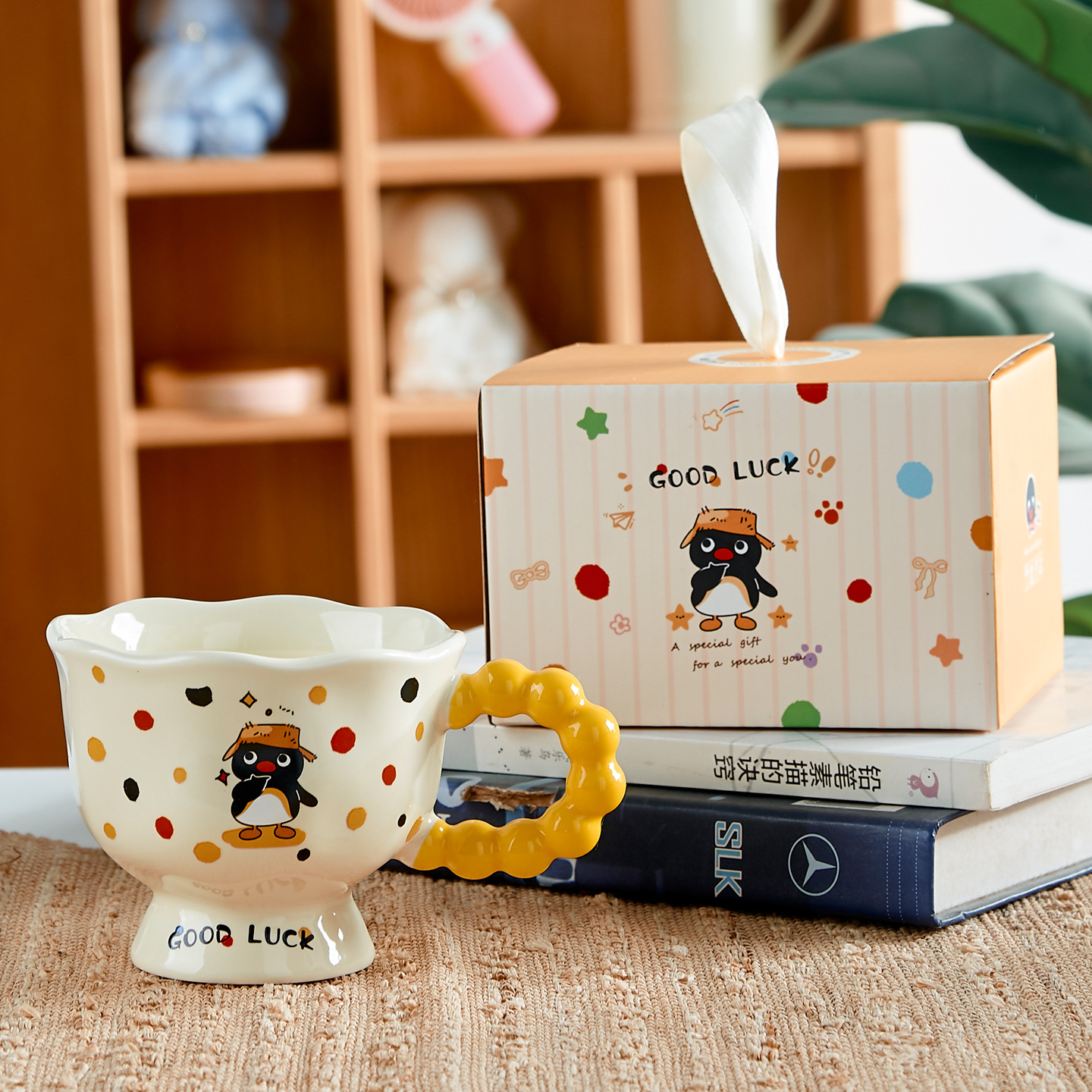 Taza de pingüino amarillo [con caja de regalo]