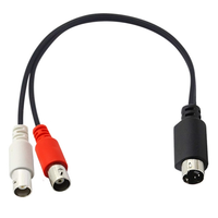 Cable adaptador divisor Y de 4 pines Mini DIN personalizado de fábrica Mini DIN S-Video macho a 2BNC hembra Cable de alimentación