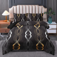 Ensemble de couette imprimé de style européen doré de luxe, ensemble de literie épais et moelleux pour toutes les saisons, chambre à coucher