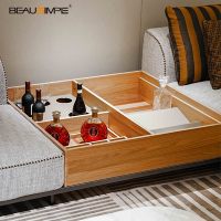 Sofá Seccional Modular Reclinable de Lujo Italiano, con Mesa de Almacenamiento Integrada, Tapicería de Cuero Genuino
