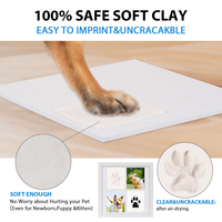 Cadre Mural Décoratif pour Animaux de Compagnie, Écologique et Durable, avec Empreintes de Pattes, Noir, 4 Grilles, Collage, Kit d'Encre à l'Argile et Passe-partout Blanc, pour Chiens et Chats, Vente Directe Usine