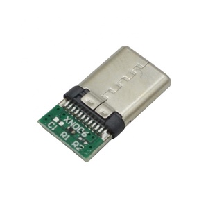 タイプC 24ピン オス コネクタ、PCB基板用2パッドはんだ付け端子、USBコネクタ - Product Image 1