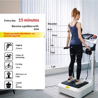 Plateforme vibrante compacte avec compteur LCD, bandes de résistance et corde de traction – Équipement de fitness à domicile