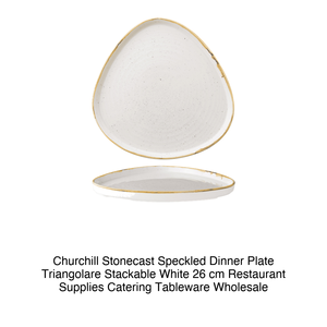 จานอาหารค่ำทรงสามเหลี่ยมสีขาวลายจุด Churchill Stonecast ขนาด 26 ซม. แบบซ้อนได้ - Product Image 2