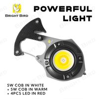 Senter LED 500 Lumen portabel, Senter Mini magnetik dapat diisi ulang, gantungan kunci cahaya, palu aman burung terang