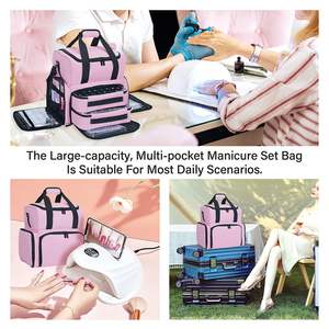 Échantillon gratuit de vente en gros d'usine Sac technique pour manucure étanche de haute qualité personnalisé nouveau style Sac organisateur de 48 bouteilles de vernis à ongles - Product Image 3
