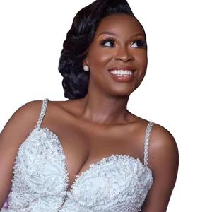 Élégante <span class=keywords><strong>Robe</strong></span> <span class=keywords><strong>de</strong></span> Mariée Princesse Haut <span class=keywords><strong>de</strong></span> Gamme en Satin avec Dentelle Simple et <span class=keywords><strong>Grande</strong></span> Traîne Voile Moelleux - Product Image 3