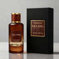 Flacons de parfum de qualité supérieure 55ML, flacon de parfum en verre de luxe, flacon de parfum rond ambré vide avec emballage boîte