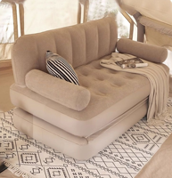 Sofá Inflable Plegable de PVC, Sofá de Aire Portátil, Cama de Aire, Silla, Colchón de Aire con Bomba Integrada, Canapé Gonflable