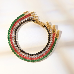 Bracelets tennis en acier inoxydable plaqué or 14 carats pour femmes bijoux tendance en diamant classique - Product Image 5