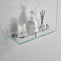 Étagère murale en verre trempé durable et fonctionnelle pour salle de bain ou salon pour le stockage d'articles divers Taille personnalisée